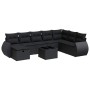 Set de sofás de jardín con cojines 9 pzas ratán sintético negro von , Gartensets - Ref: Foro24-3325641, Preis: 566,63 €, Raba...