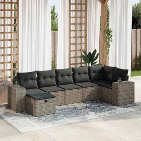 Set of 7 garden sofas with cushions synthetic rattan gray by , Garden sets - Ref: Foro24-3325706, Price: 462,49 €, Discount: %