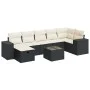 Set of garden sofas and cushions 8 pieces synthetic rattan black by , Garden sets - Ref: Foro24-3325712, Price: 487,45 €, Dis...