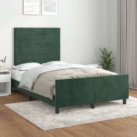 Estructura cama sin colchón terciopelo verde oscuro 120x200 cm Estructura cama sin colchón terciopelo verde oscuro 120x200 cm