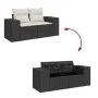 Set of garden sofas and cushions 8 pieces synthetic rattan black by , Garden sets - Ref: Foro24-3325712, Price: 487,45 €, Dis...