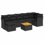 Set of garden sofas and cushions 8 pieces synthetic rattan black by , Garden sets - Ref: Foro24-3325765, Price: 476,91 €, Dis...