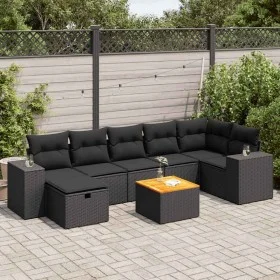 Set de sofás de jardín y cojines 8 piezas ratán sintético negro von , Gartensets - Ref: Foro24-3325877, Preis: 500,53 €, Raba...