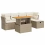 Set sofás jardín y cojines 6 pzas ratán sintético acacia beige by , Garden sets - Ref: Foro24-3327968, Price: 434,73 €, Disco...