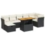Set garden sofas and cushions 8 pcs synthetic rattan acacia black by , Garden sets - Ref: Foro24-3327980, Price: 498,11 €, Di...