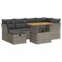 Set garden sofas and cushions 7 pcs synthetic rattan acacia gray by , Garden sets - Ref: Foro24-3327977, Price: 459,58 €, Dis...