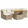 Set garden sofas and cushions 7 pcs synthetic rattan acacia beige by , Garden sets - Ref: Foro24-3327975, Price: 528,24 €, Di...