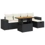 Set sofás jardín y cojines 6 pzas ratán sintético acacia negro de , Conjuntos de jardín - Ref: Foro24-3328078, Precio: 402,39...