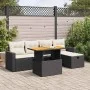 Set sofás jardín y cojines 6 pzas ratán sintético acacia negro by , Garden sets - Ref: Foro24-3327994, Price: 384,21 €, Disco...