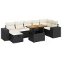 Set garden sofas and cushions 5 pcs synthetic rattan acacia black by , Garden sets - Ref: Foro24-3328092, Price: 524,22 €, Di...