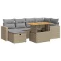 Set garden sofas and cushions 8 pcs synthetic rattan acacia beige by , Garden sets - Ref: Foro24-3328004, Price: 521,92 €, Di...