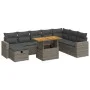 Set garden sofas and cushions 9 pcs synthetic rattan acacia gray by , Garden sets - Ref: Foro24-3328019, Price: 580,36 €, Dis...