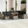 Set sofás jardín y cojines 9 pzas ratán sintético acacia gris by , Garden sets - Ref: Foro24-3328103, Price: 587,60 €, Discou...