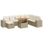 Set sofás jardín y cojines 9 pzas ratán sintético acacia beige by , Garden sets - Ref: Foro24-3328101, Price: 698,39 €, Disco...