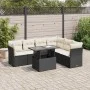 Set of 7 garden sofas with cushions synthetic rattan black by , Garden sets - Ref: Foro24-3326167, Price: 460,95 €, Discount: %