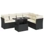 Set of 7 garden sofas with cushions synthetic rattan black by , Garden sets - Ref: Foro24-3326167, Price: 460,95 €, Discount: %