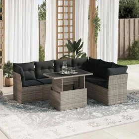 Set of 7 garden sofas with cushions synthetic rattan gray by , Garden sets - Ref: Foro24-3326171, Price: 463,64 €, Discount: %