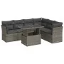Set of 7 garden sofas with cushions synthetic rattan gray by , Garden sets - Ref: Foro24-3326171, Price: 463,64 €, Discount: %