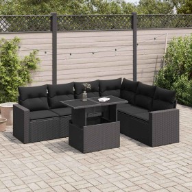 Set de sofás de jardín 7 pzas con cojines ratán sintético negro de , Conjuntos de jardín - Ref: Foro24-3326326, Precio: 520,2...