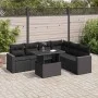 Set de sofás de jardín 7 pzas con cojines ratán sintético negro by , Garden sets - Ref: Foro24-3326326, Price: 521,01 €, Disc...