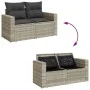 Set mit 7 Gartensofas mit Kissen PE Rattan hellgrau von , Gartensets - Ref: Foro24-3326353, Preis: 534,93 €, Rabatt: %