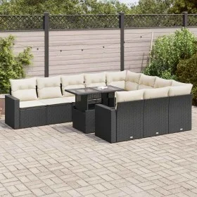 Set of 11 pcs garden sofas and cushions synthetic rattan black by , Garden sets - Ref: Foro24-3326387, Price: 731,70 €, Disco...