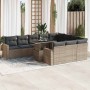 Set mit 11 Gartensofas und Kissen Kunstrattangrau von , Gartensets - Ref: Foro24-3326391, Preis: 731,36 €, Rabatt: %