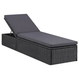 Black and dark gray synthetic rattan sun lounger by vidaXL, Loungers - Ref: Foro24-310148, Price: 266,94 €, Discount: %