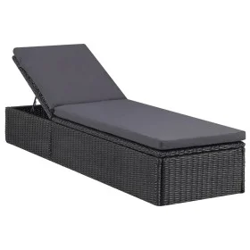 Black and dark gray synthetic rattan sun lounger by vidaXL, Loungers - Ref: Foro24-310148, Price: 166,79 €, Discount: %