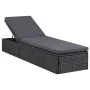 Black and dark gray synthetic rattan sun lounger by vidaXL, Loungers - Ref: Foro24-310148, Price: 166,79 €, Discount: %