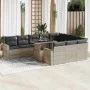 Set of 11 garden sofas and cushions synthetic rattan gray by , Garden sets - Ref: Foro24-3326393, Price: 879,80 €, Discount: %