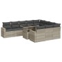 Set of 11 garden sofas and cushions synthetic rattan gray by , Garden sets - Ref: Foro24-3326393, Price: 879,28 €, Discount: %