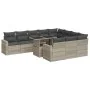 Set of 11 garden sofas and cushions synthetic rattan gray by , Garden sets - Ref: Foro24-3326393, Price: 879,80 €, Discount: %