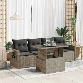 Set Gartensofas mit Kissen 5 Stück synthetisches Rattan grau von , Gartensets - Ref: Foro24-3326401, Preis: 363,17 €, Rabatt: %
