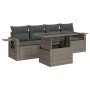 Set of garden sofas with cushions 5 pcs synthetic rattan gray by , Garden sets - Ref: Foro24-3326401, Price: 368,84 €, Discou...