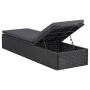 Black and dark gray synthetic rattan sun lounger by vidaXL, Loungers - Ref: Foro24-310148, Price: 166,79 €, Discount: %
