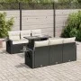 Set de sofás de jardín 7 pzas con cojines ratán sintético negro by , Garden sets - Ref: Foro24-3326417, Price: 509,10 €, Disc...