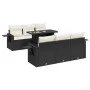 Set de sofás de jardín 7 pzas con cojines ratán sintético negro by , Garden sets - Ref: Foro24-3326417, Price: 509,10 €, Disc...