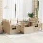 Set sofás de jardín 7 piezas y cojines ratán sintético beige de , Conjuntos de jardín - Ref: Foro24-3326429, Precio: 583,56 €...