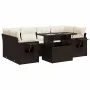 7-piece garden sofa set with brown PE rattan cushions by , Garden sets - Ref: Foro24-3326434, Price: 541,08 €, Discount: %