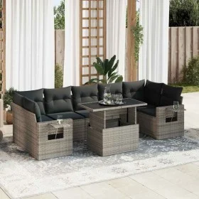 Set of garden sofas and cushions 8 pieces synthetic rattan gray by , Garden sets - Ref: Foro24-3326441, Price: 553,55 €, Disc...