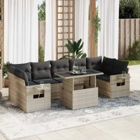 Set of 8 garden sofas and cushions synthetic rattan gray by , Garden sets - Ref: Foro24-3326443, Price: 644,54 €, Discount: %