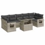 Set of 8 garden sofas and cushions synthetic rattan gray by , Garden sets - Ref: Foro24-3326443, Price: 619,91 €, Discount: %