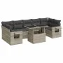 Set of 8 garden sofas and cushions synthetic rattan gray by , Garden sets - Ref: Foro24-3326443, Price: 644,54 €, Discount: %
