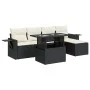 Set of 6-piece garden sofas and cushions synthetic rattan black by , Garden sets - Ref: Foro24-3326457, Price: 401,16 €, Disc...