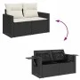 Set of 6-piece garden sofas and cushions synthetic rattan black by , Garden sets - Ref: Foro24-3326457, Price: 401,16 €, Disc...