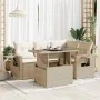 Juego de sofás jardín con cojines 5 pzas ratán sintético beige by , Garden sets - Ref: Foro24-3326469, Price: 455,93 €, Disco...