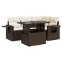 Set comedor de jardín 5 piezas y cojines ratán sintético marrón by , Garden sets - Ref: Foro24-3326474, Price: 409,33 €, Disc...