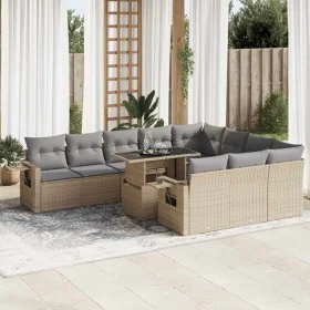 Set von 11-teiligen Gartensofas mit beigen Kissen aus synthetischem Rattan von , Gartensets - Ref: Foro24-3326550, Preis: 781...
