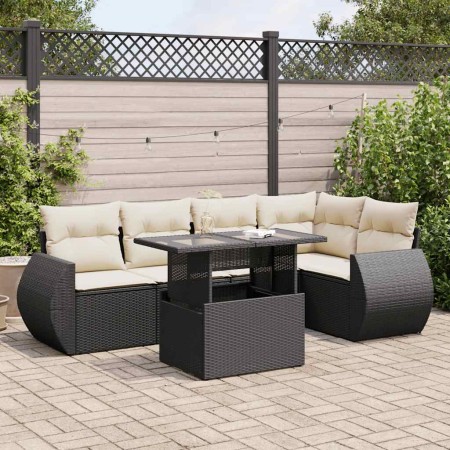 Set de sofás de jardín 6 piezas y cojines ratán sintético negro de , Conjuntos de jardín - Ref: Foro24-3326637, Precio: 438,6...